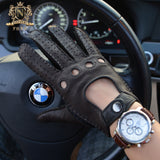 New Fall and Winter Men's Deerskin Gloves Retro Motorcycle Gloves Sports Harley Motorcycle Leather GlovesM-55