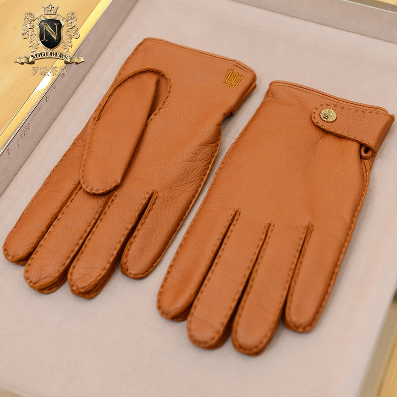 Men's high quality hand-sewing fashion Finland deerskin glovesM-76.1