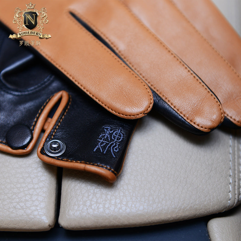 Privately Customized Series Trendy Italian Imported Lambskin Men's Simple Wind Dermal GlovesM-70.1