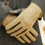 Plushing and Thickening Thermal Wool Twig Leather Gloves Driving in Winter and Riding on British Touch Screen GlovesM-63