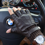 Men's half-fingered sheepskin glovesM-56