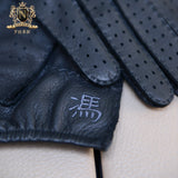 Privately customized series of craftsmanship-grade Collection Edition of pure manual sewing men's imported deerskin locomotive glovesM-55.1